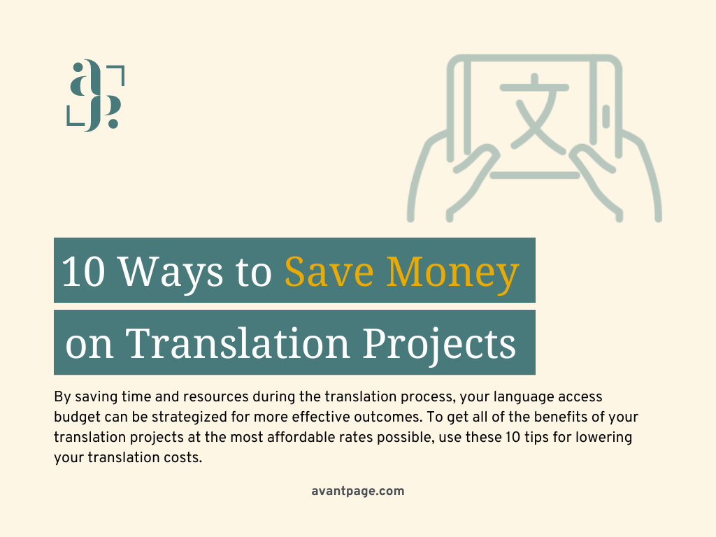 10 Ways to Save Money on Translation Projects - Avantpage